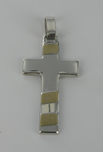 cruz plata y oro