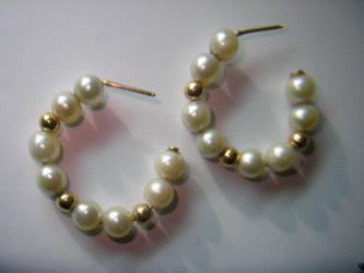 pendientes oro perlas